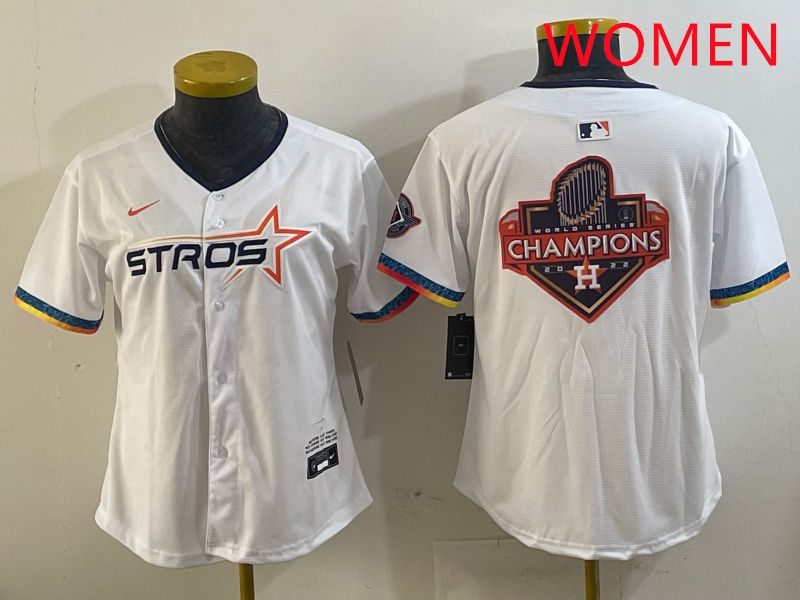 Women Houston Astros Blank White Fourth generation Joint Name 2025 Nike MLB Jersey style 17
